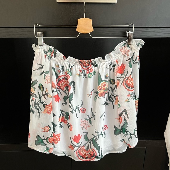 Club Monaco White Floral Janou Blouse - Picture 3 of 4